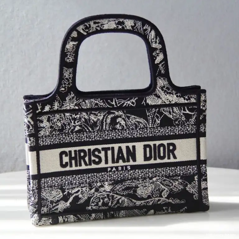 Cheap Canvas Navy Book Dior Motif Toile Blue De Mini Jouy Tote 0703 Luxury